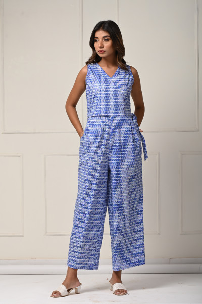 printed jumpsuit in cotton